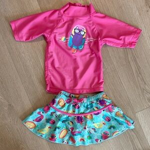 2T UV Skins Pink and Blue Kids Swim Set
